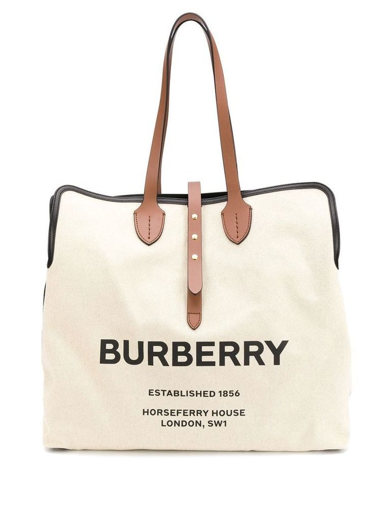 Burberry logo tote bag - Neutrals