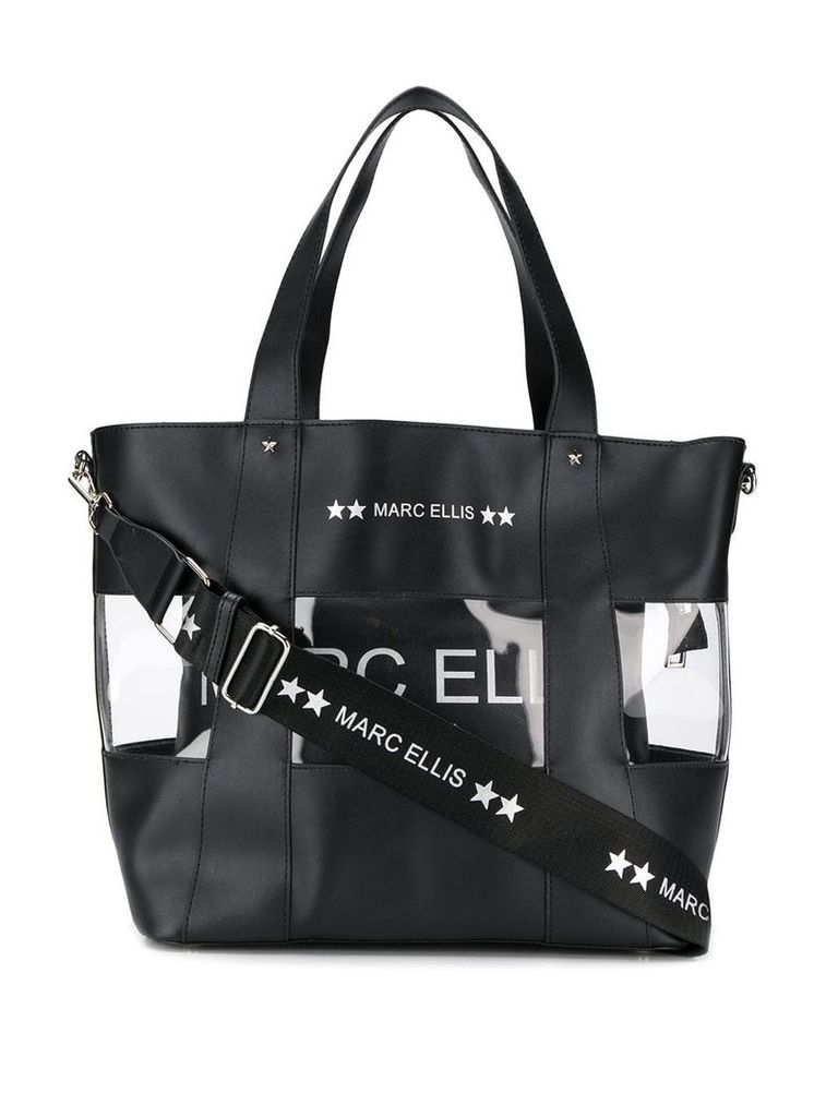 Marc Ellis transparent panel tote bag - Black