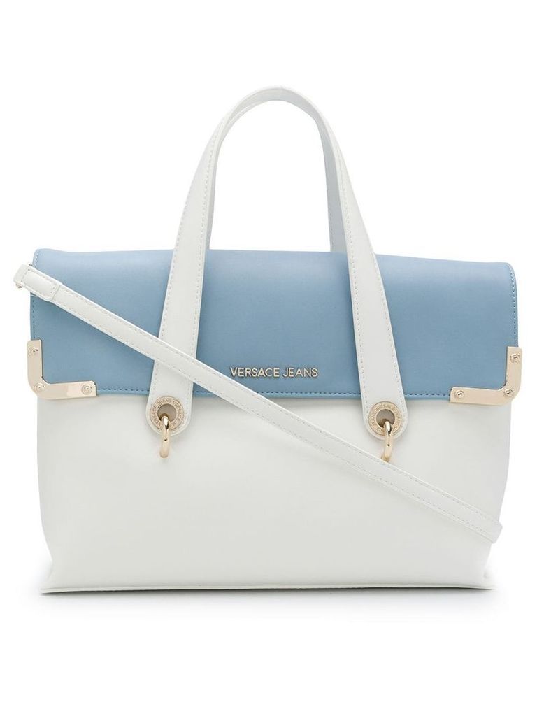 Versace Jeans bicolour satchel bag - White