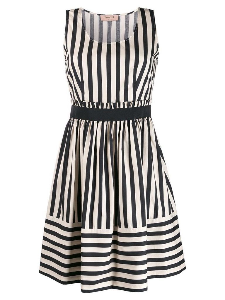 Twin-Set striped midi dress - Neutrals