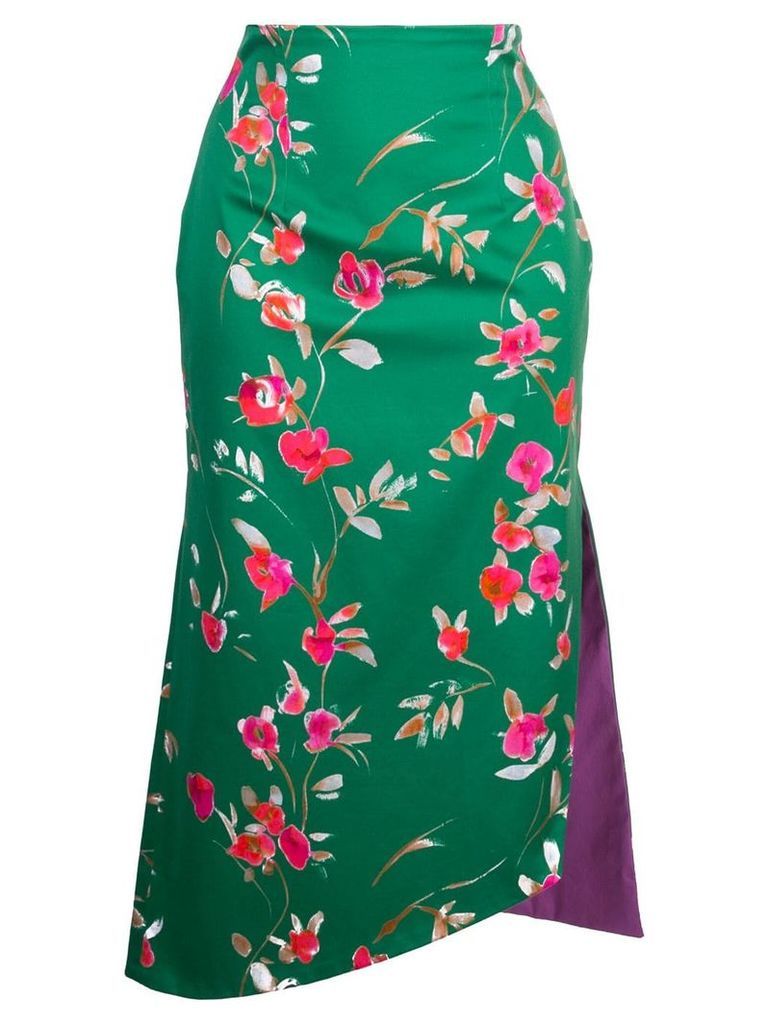 Silvia Tcherassi fitted floral skirt - Green
