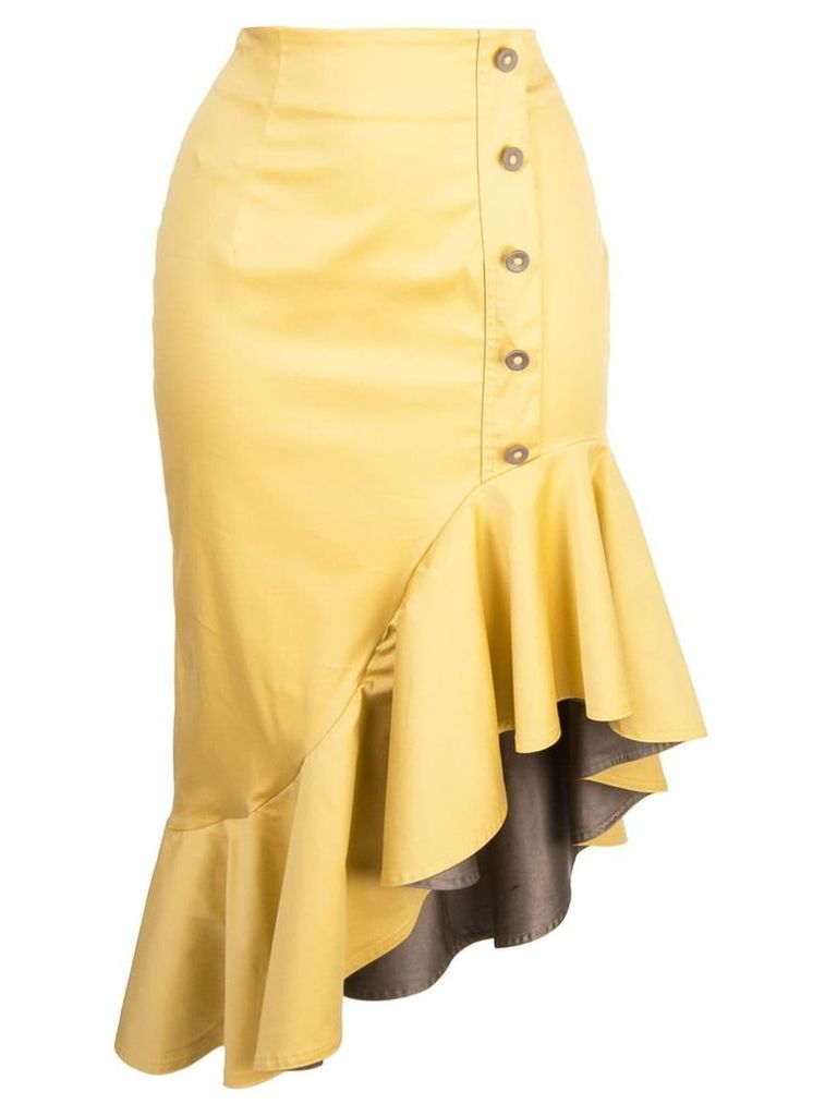 Silvia Tcherassi fitted ruffle skirt - Yellow