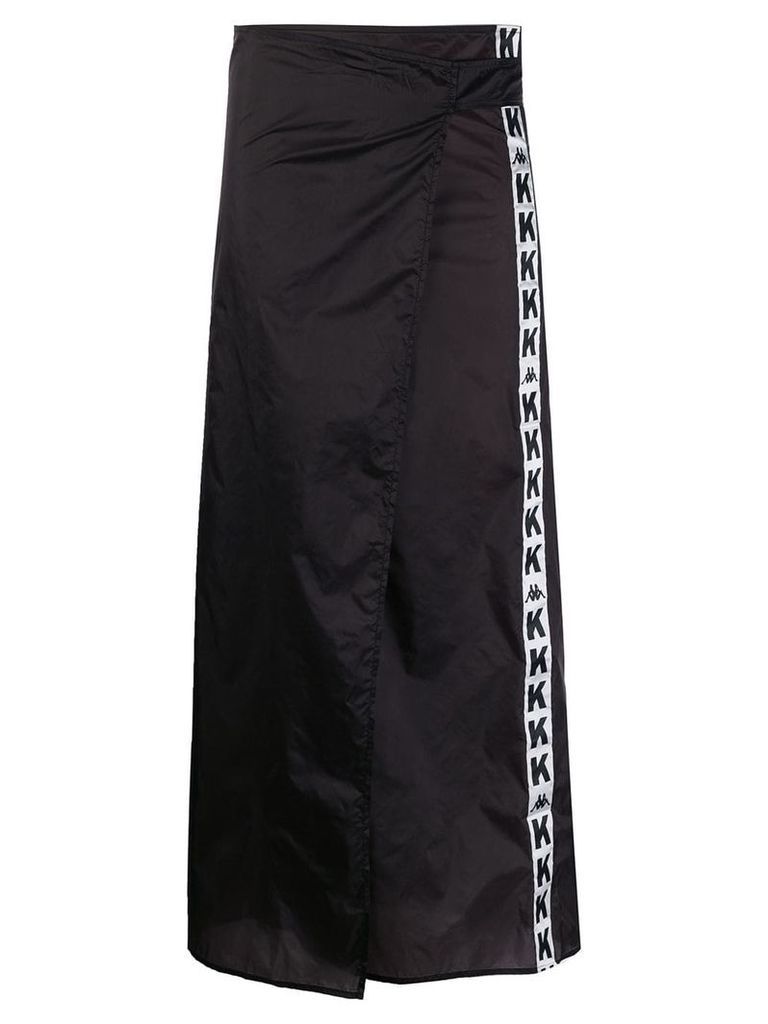 Kappa Kontroll logo tape mid-length skirt - Black
