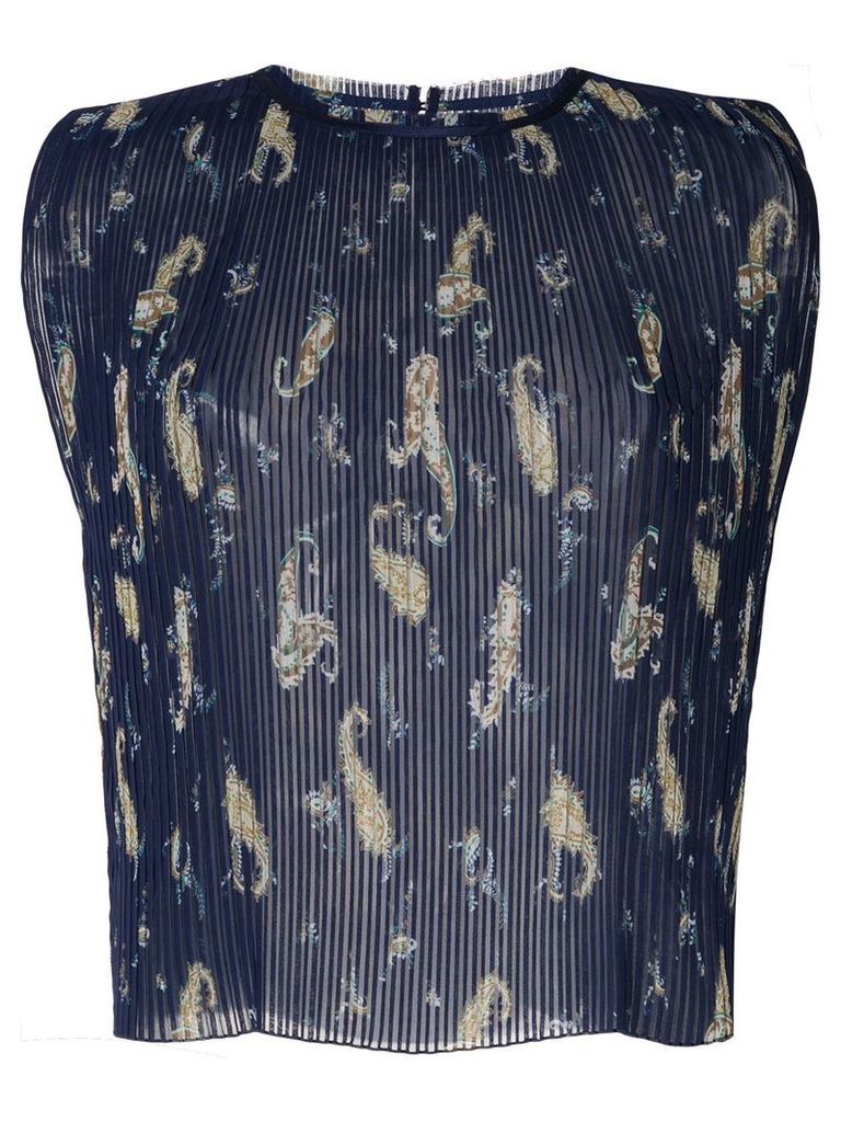 Ballsey paisley print pleated blouse - Blue