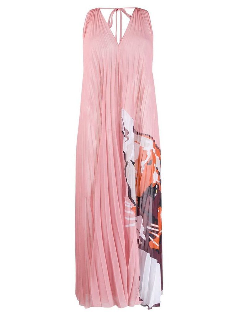Krizia panther print pleated dress - Pink