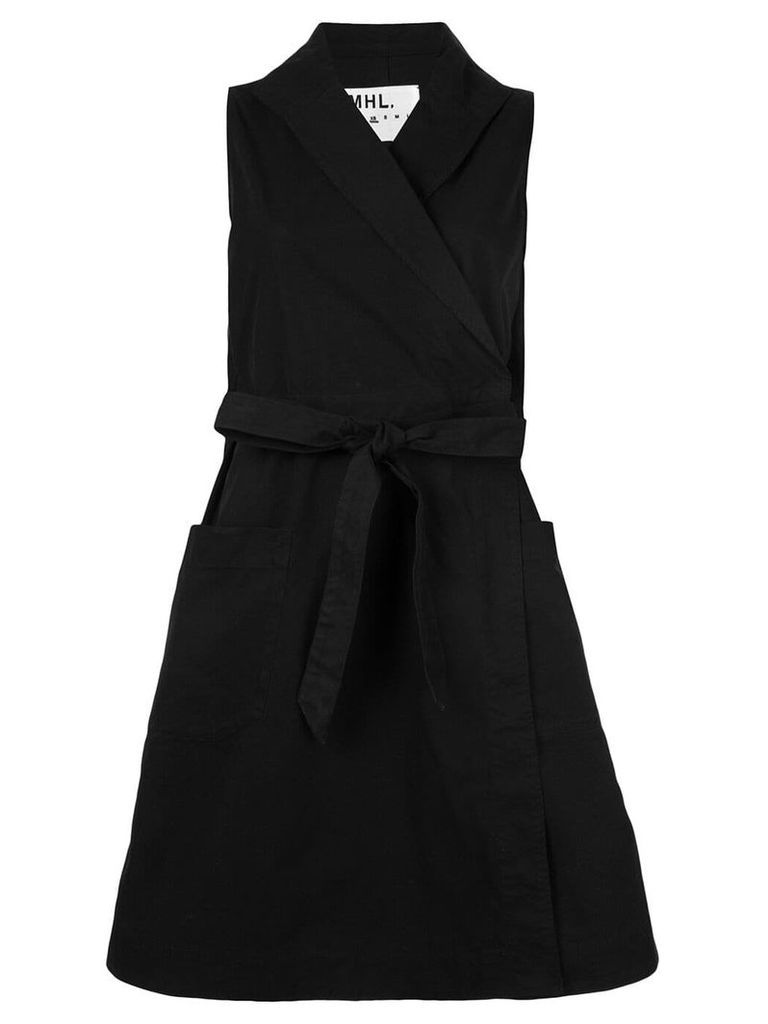 Margaret Howell tie-waist wrap dress - Black