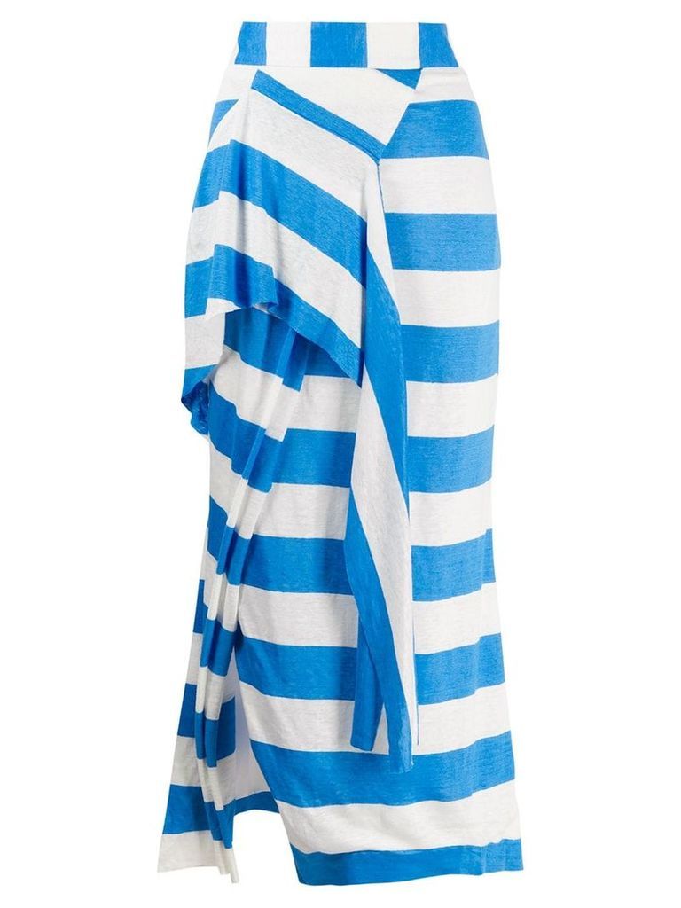 Chalayan striped asymmetric skirt - Blue