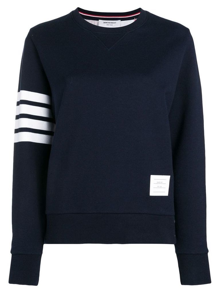Thom Browne 4-Bar Shirting Patchwork Pullover - Blue