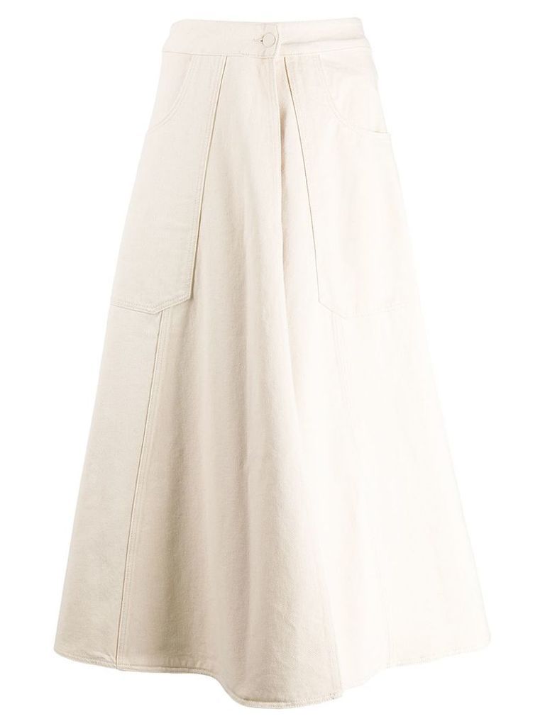 Calvin Klein A-line flared midi skirt - Neutrals