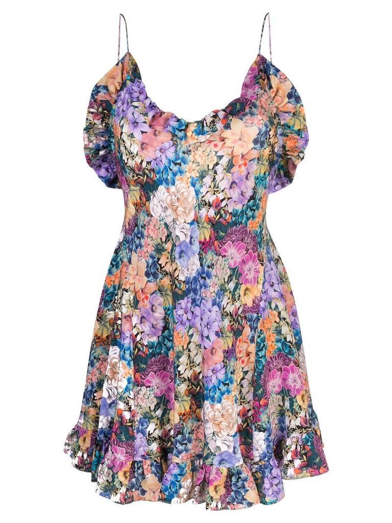 Les Reveries floral print ruffled dress - Multicolour