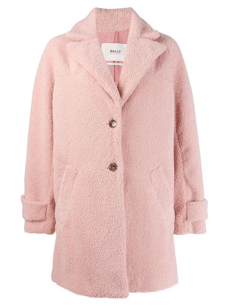 Bally textured single-breasted coat - Pink