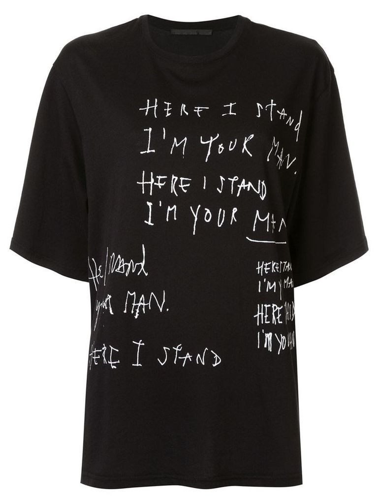 Haider Ackermann oversized slogan print T-shirt - Black