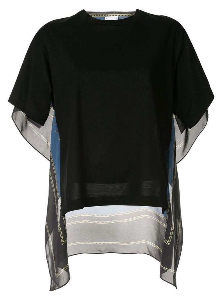 Maison Mihara Yasuhiro mesh print T-shirt blouse - Black