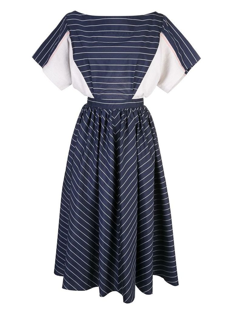 Tome striped flared dress - Blue