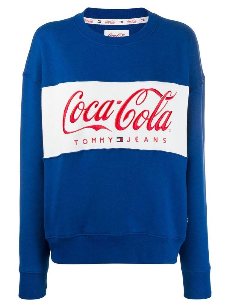 Tommy Jeans x Coca Cola logo embroidered sweatshirt - Blue