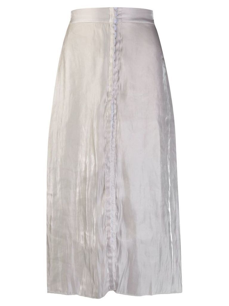 Murmur wrinkled effect flared skirt - White