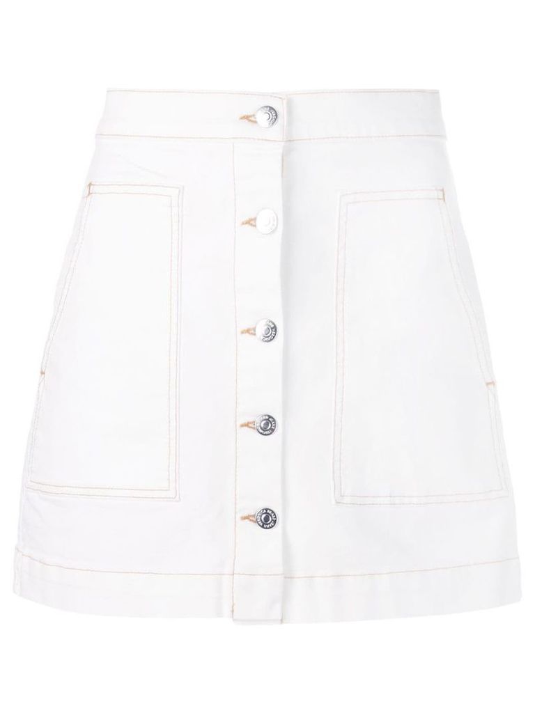 Veronica Beard A-line denim skirt - White