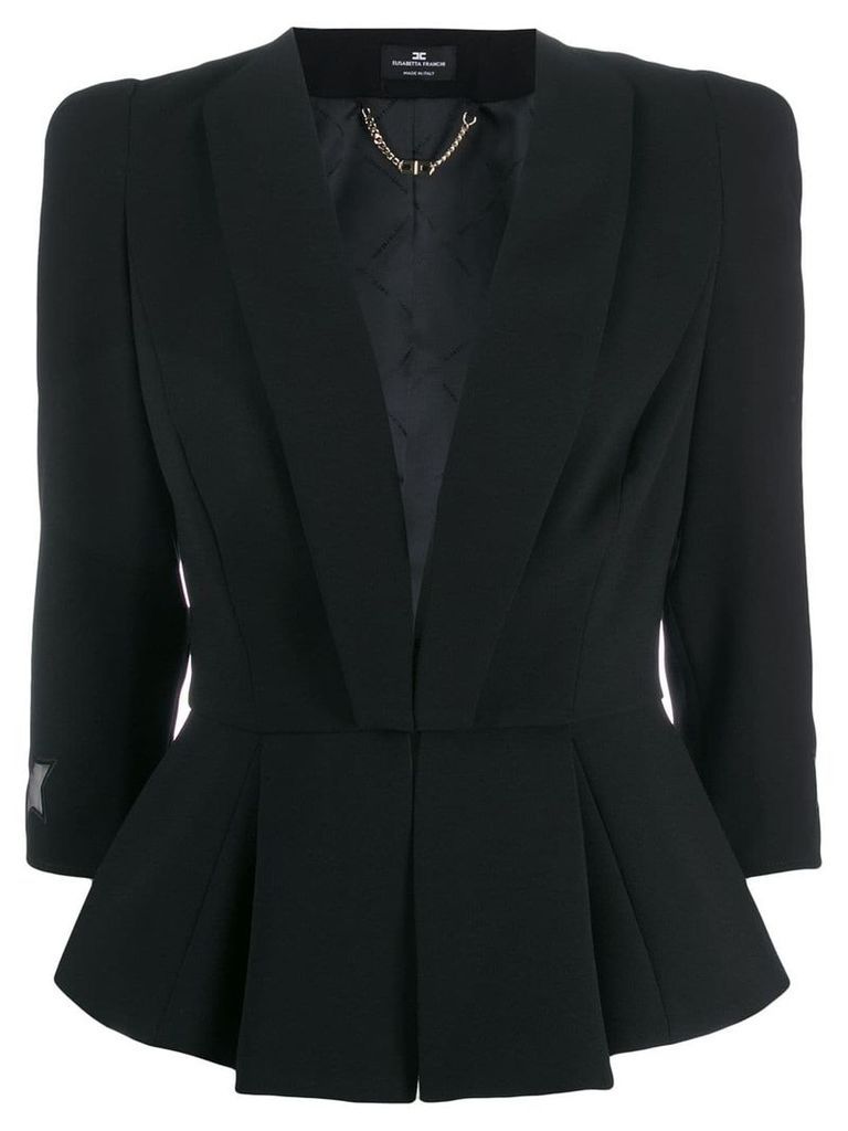 Elisabetta Franchi pleated waist blazer - Black