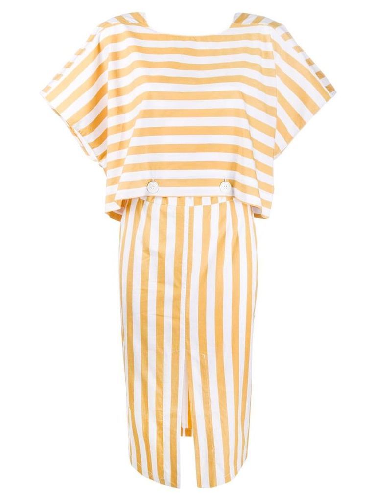 Tela striped midi dress - White