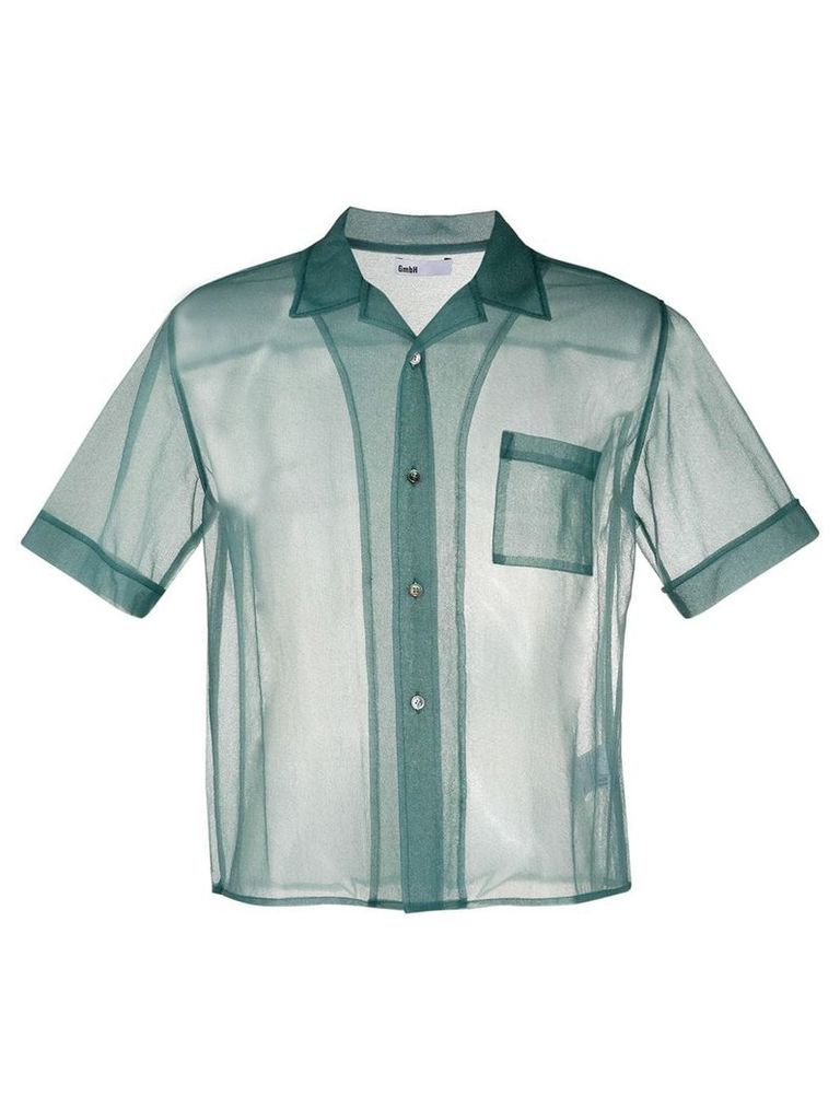 GmbH sheer camp collar shirt - Blue
