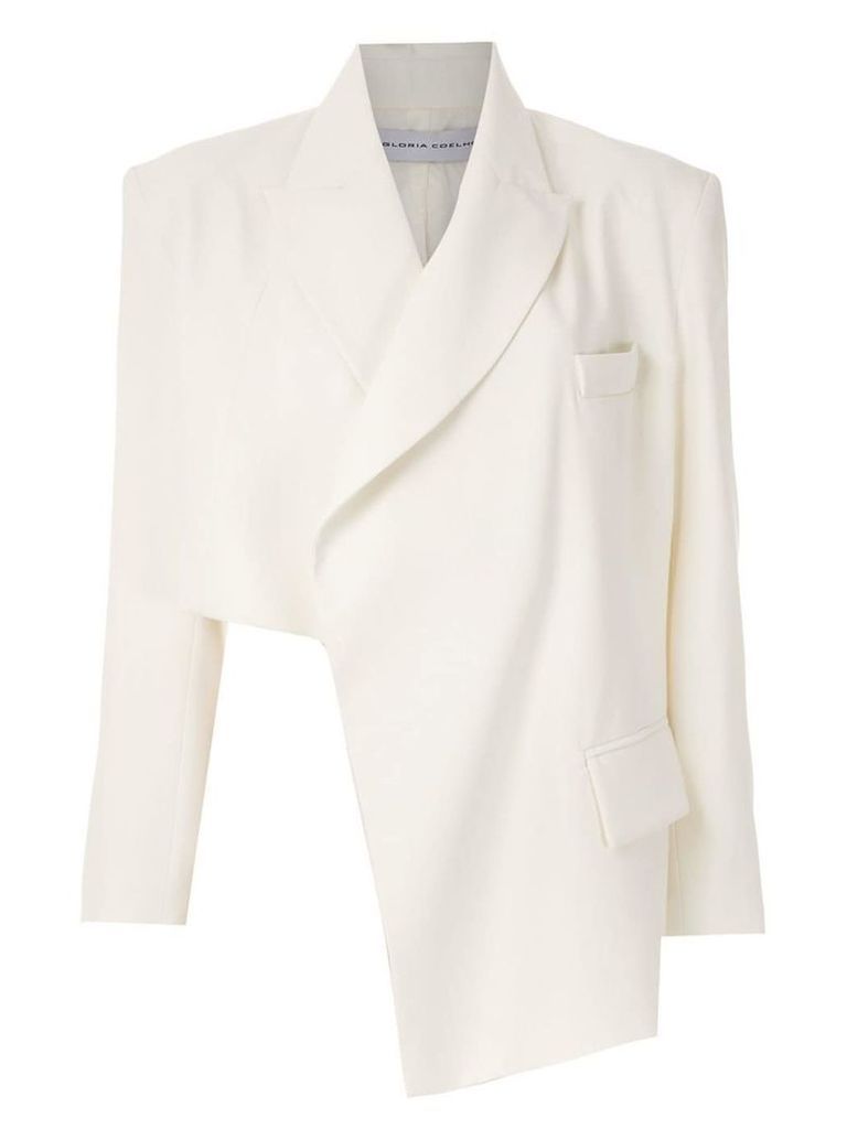 Gloria Coelho asymmetrical blazer - White