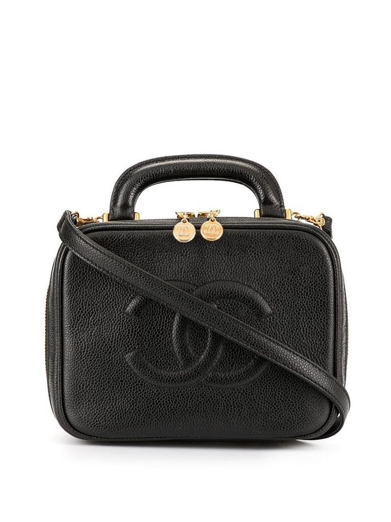 Chanel Pre-Owned 2way cosmetic vanity handbag - Black
