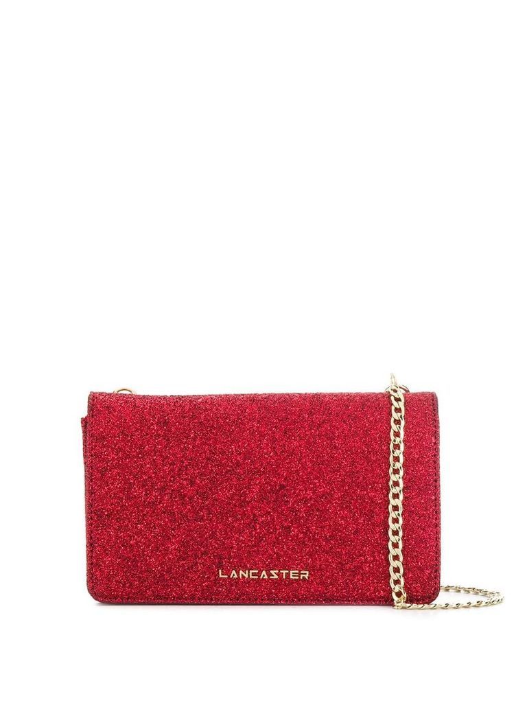Lancaster glitter effect mini bag - Red