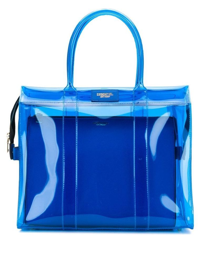 Essentiel Antwerp Solomon transparent tote bag - Blue