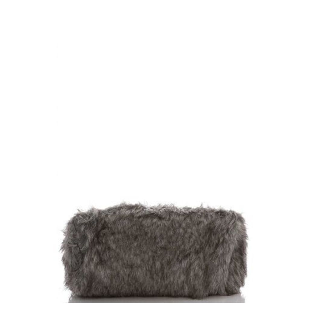 Grey Faux Fur Bag