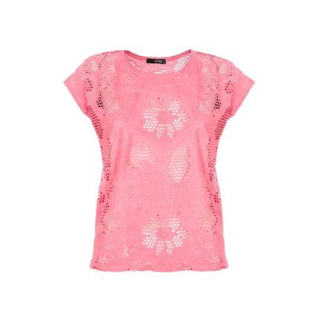 Bright Pink Lace Top
