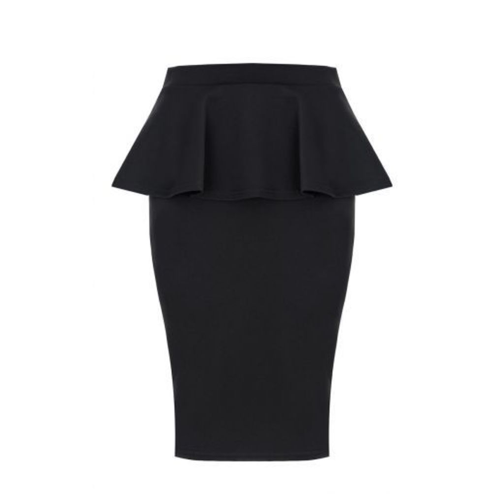 Black Marcella Peplum Skirt