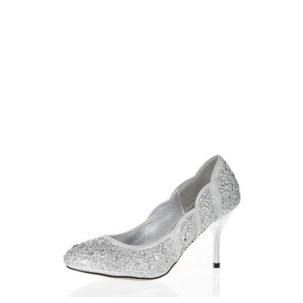 Silver Diamante Shoes