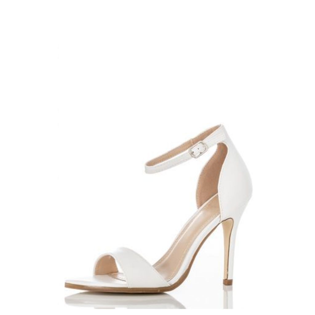 White Pointed Ankle Strap Sandal