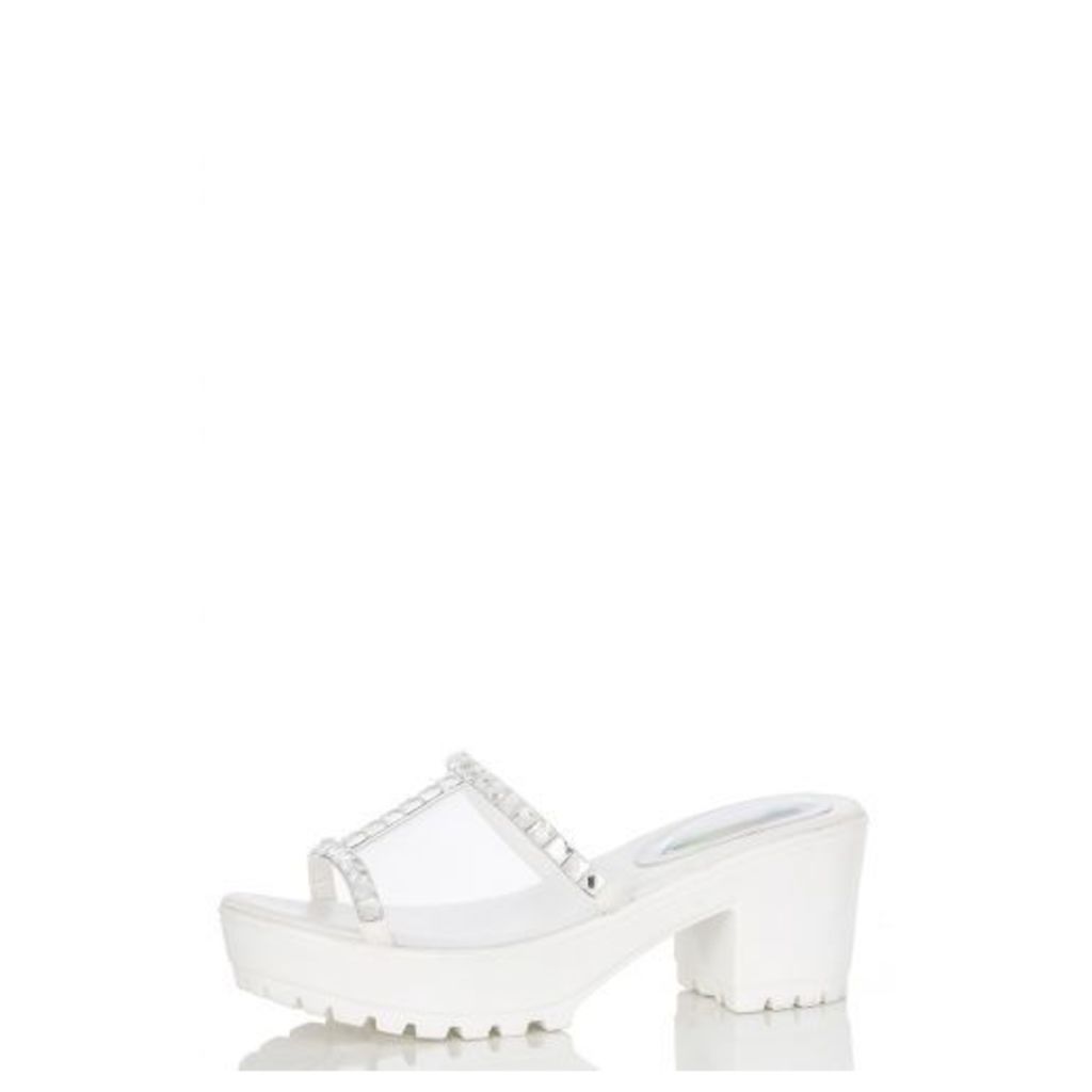 White Mesh DiamantÃ© Shoes