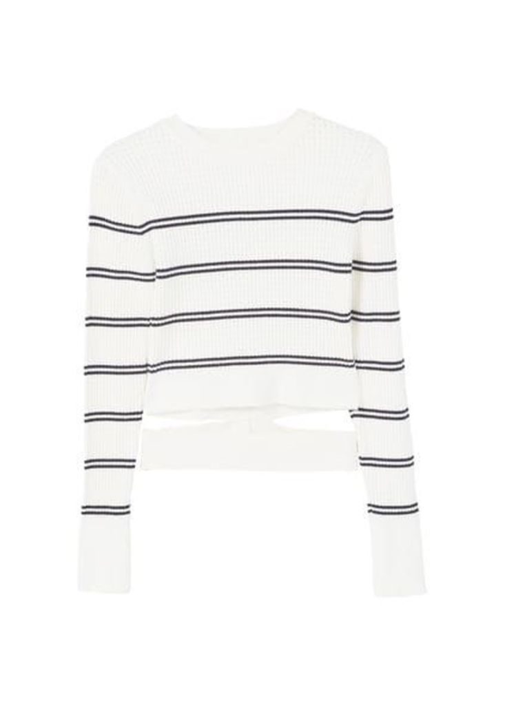Cropped ribbed sweater