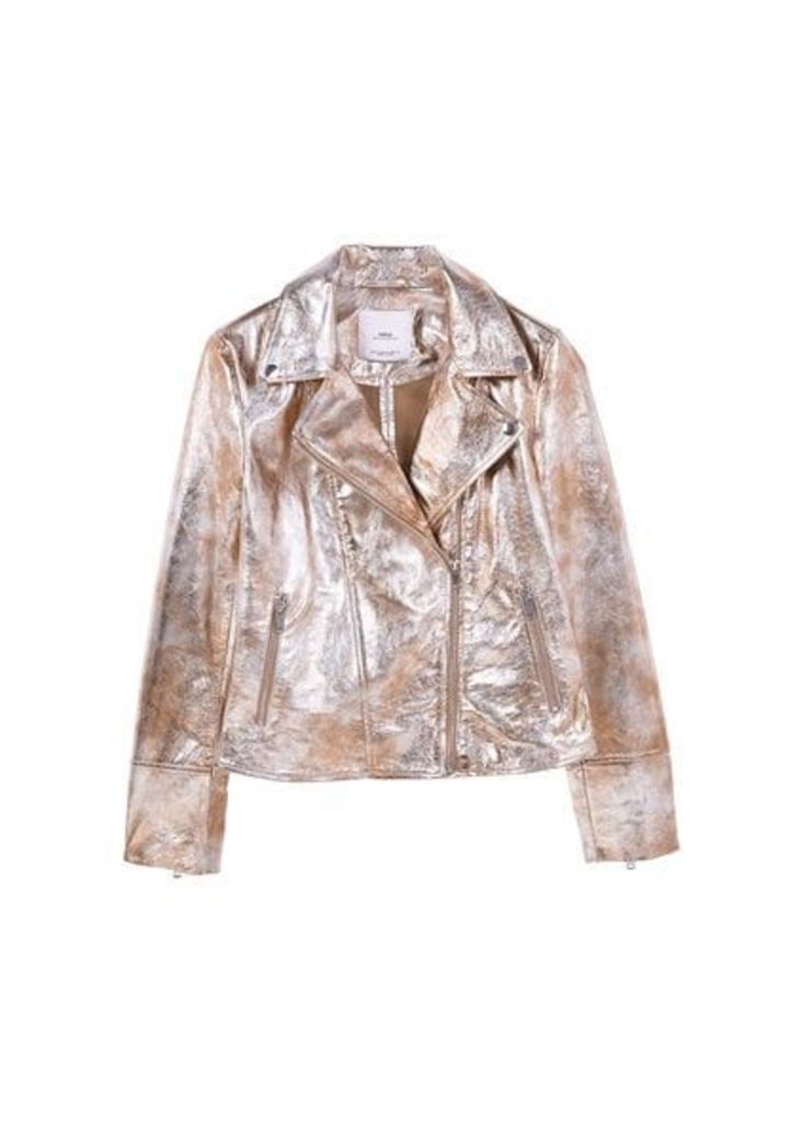 Metallic leather jacket