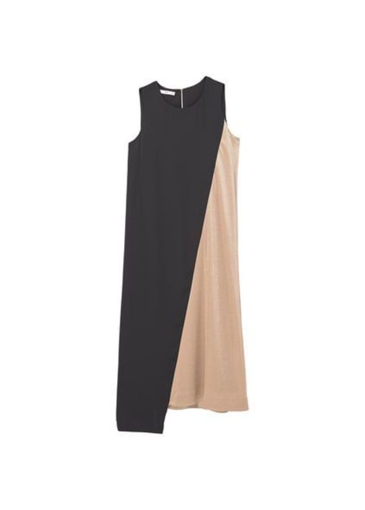 Monochrome contrast-bodice dress