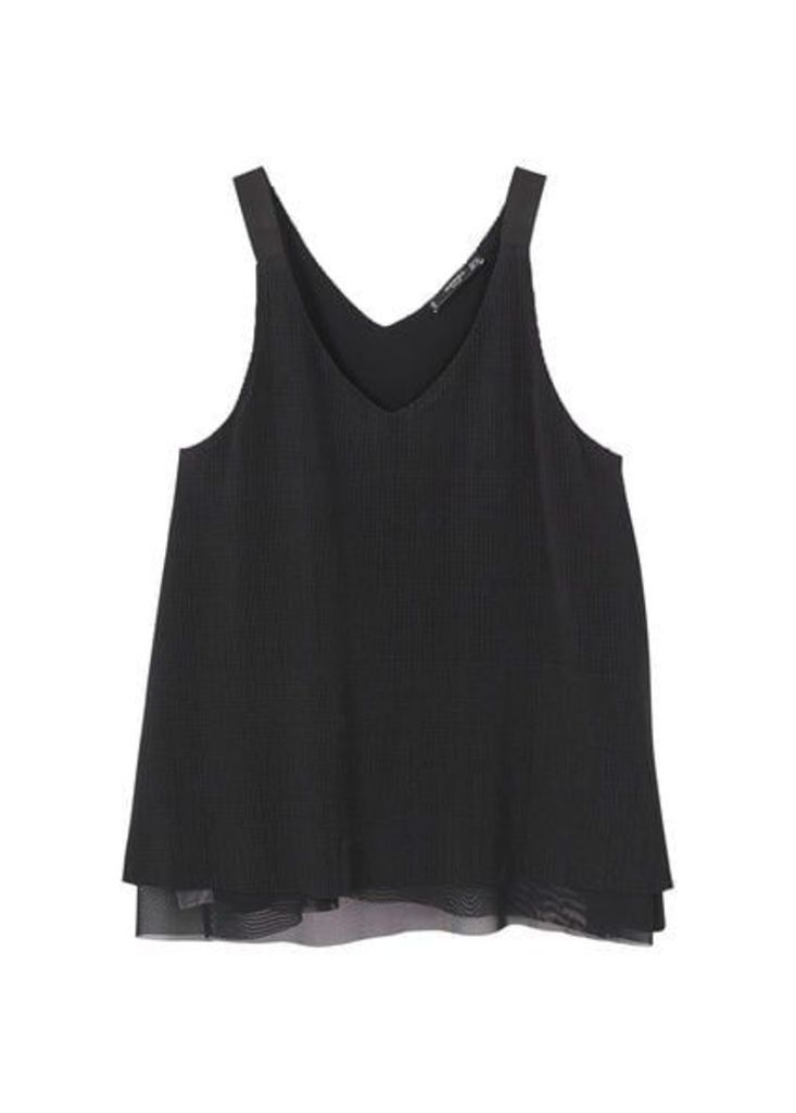 Pleated strap top