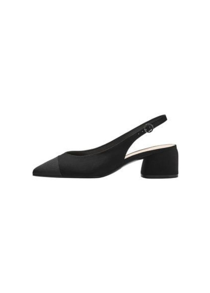 Texture pointed slingback shoes