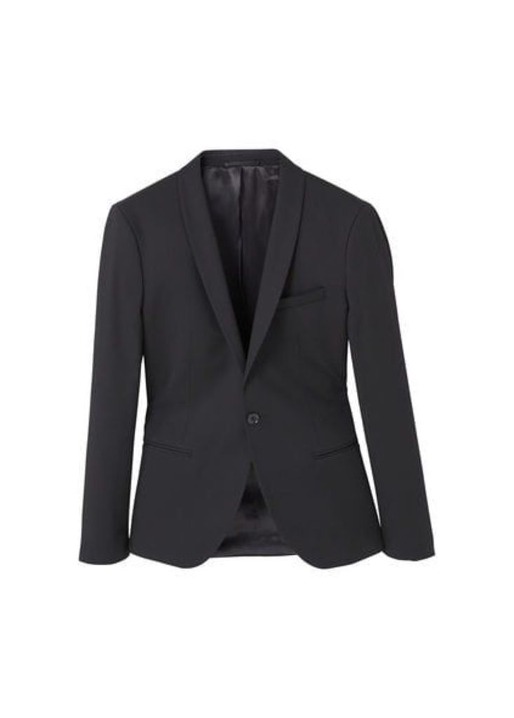 Super slim-fit patterned suit blazer
