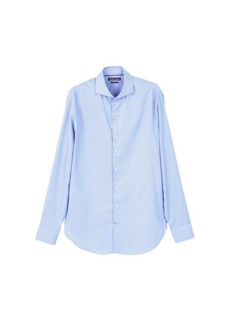 Slim-fit structured cotton shirt