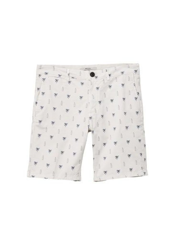 Printed cotton bermuda shorts