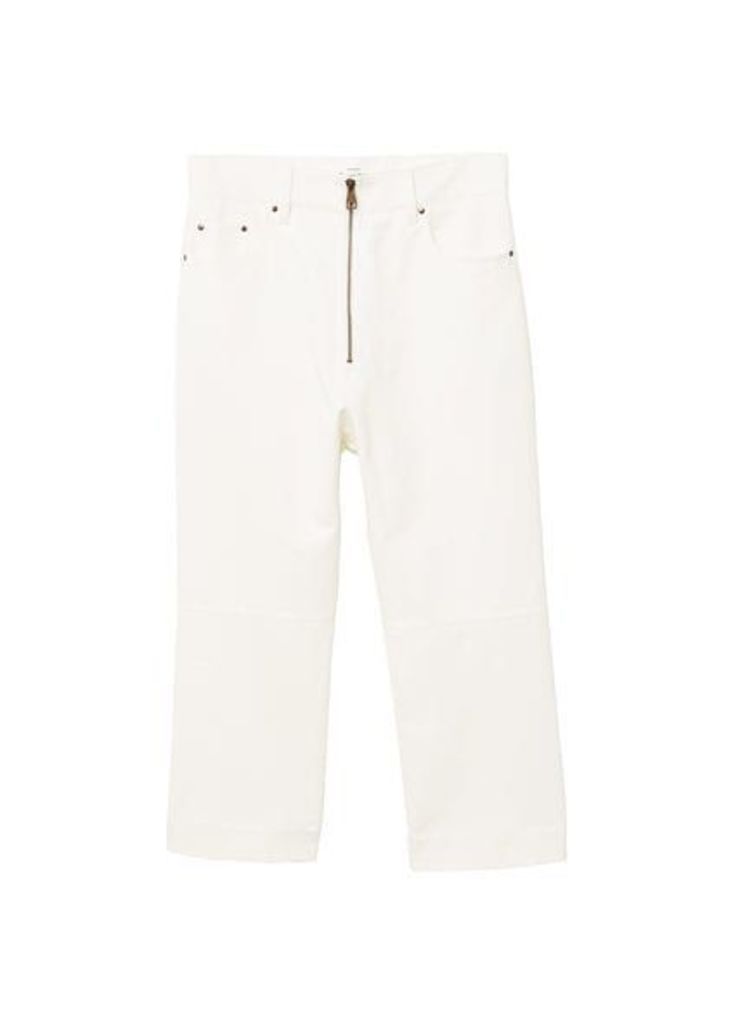 Zipped organic cotton jeans