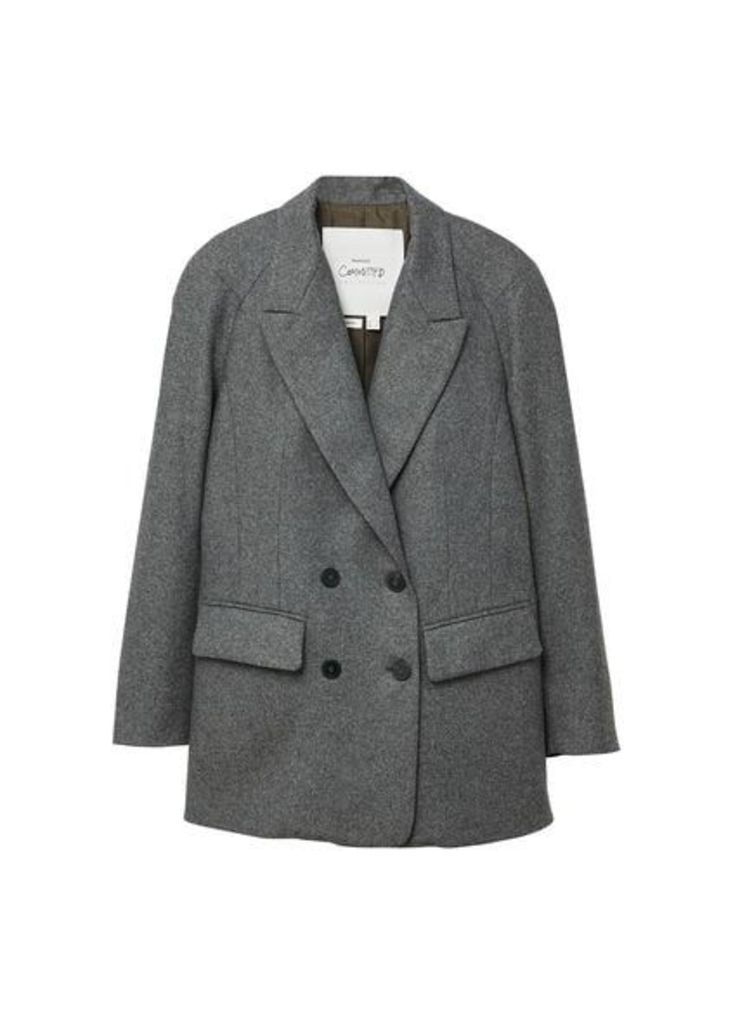 Flecked wool-blend blazer