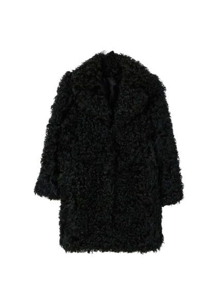 Fur bouclÃ© coat