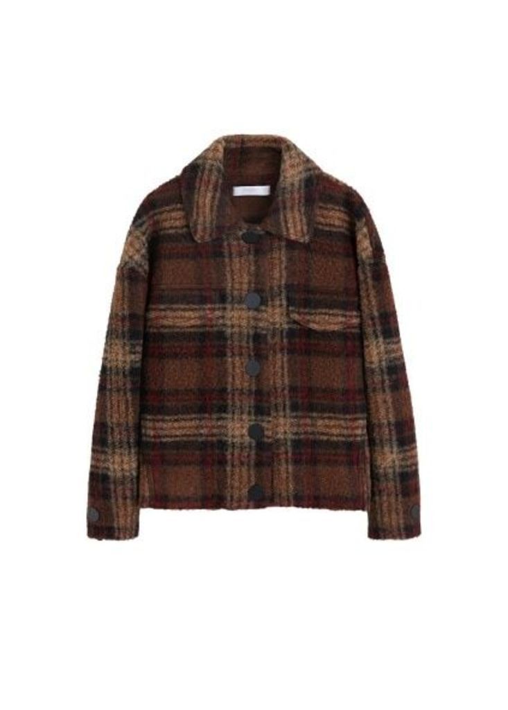 Checkered wool-blend jacket