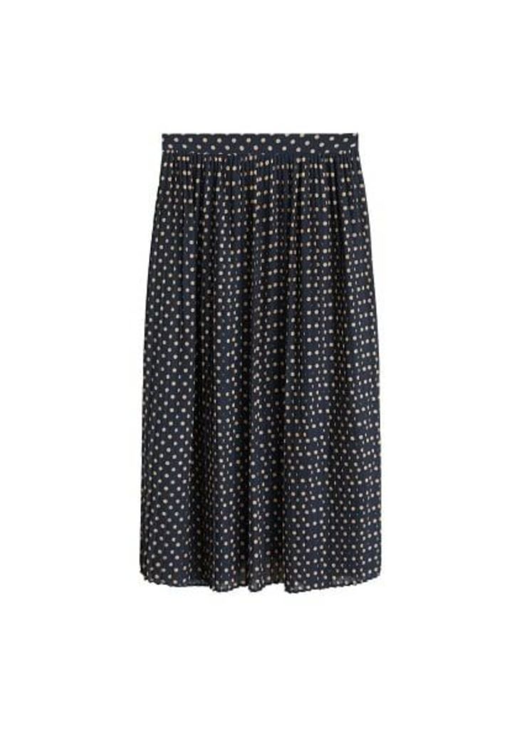 Polka-dot pleated skirt