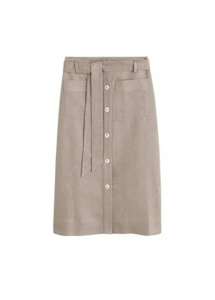 Linen pocketed skirt