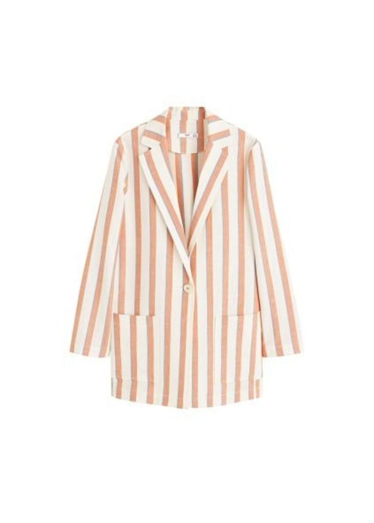 Striped linen blazer