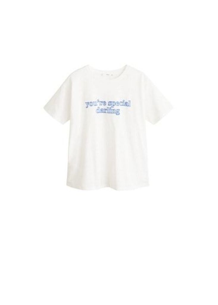 Embroidered message t-shirt